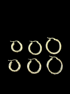 3 sizes of Small Hoop Earrings